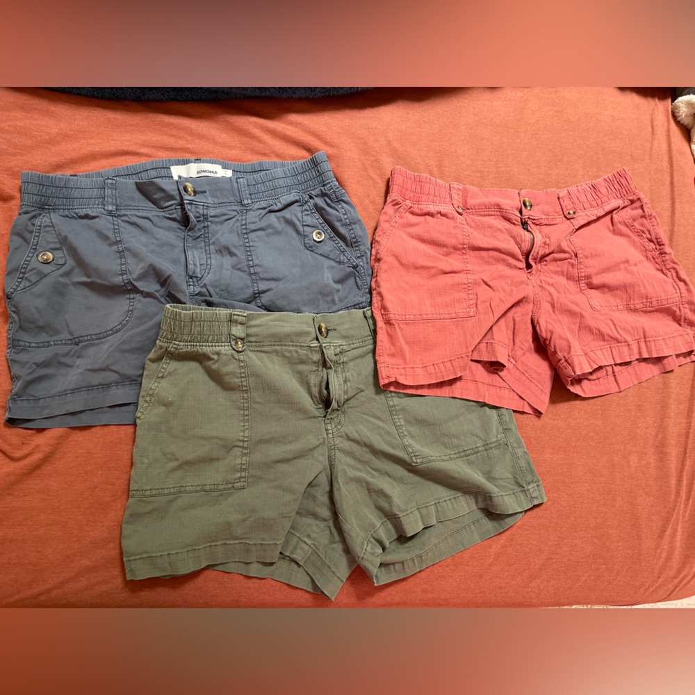 Sonoma Mid Rise Utility Shorts - Three Pairs - Size 14